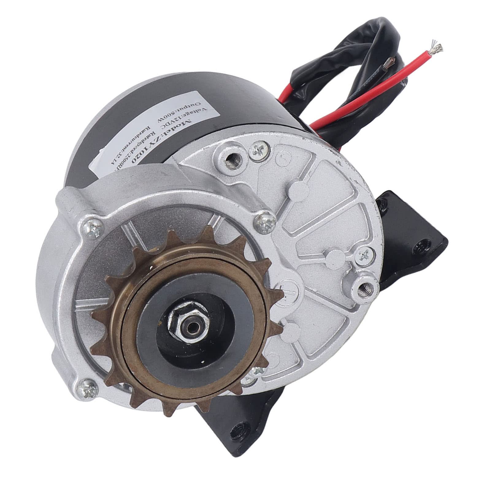 BuyWeek Motore Elettrico Spazzolato Motoriduttore, DC 12V 500W 2500 RPM 16 Denti in Lega di Alluminio per Bici Elettrica