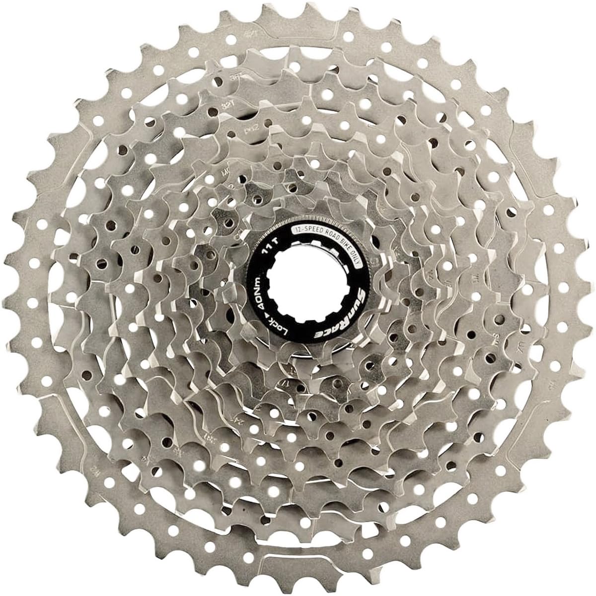 SunRace RZ 12-Speed Road Cassette, Silver, HG-Spline, 11-46T
