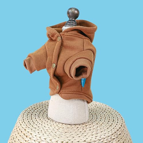 Miniatura 6 de Ropa para perro con capucha para mascotas, abrigo de invierno para cachorros, sudaderas para perros pequeños, niño y niña, patrón de llamarme,