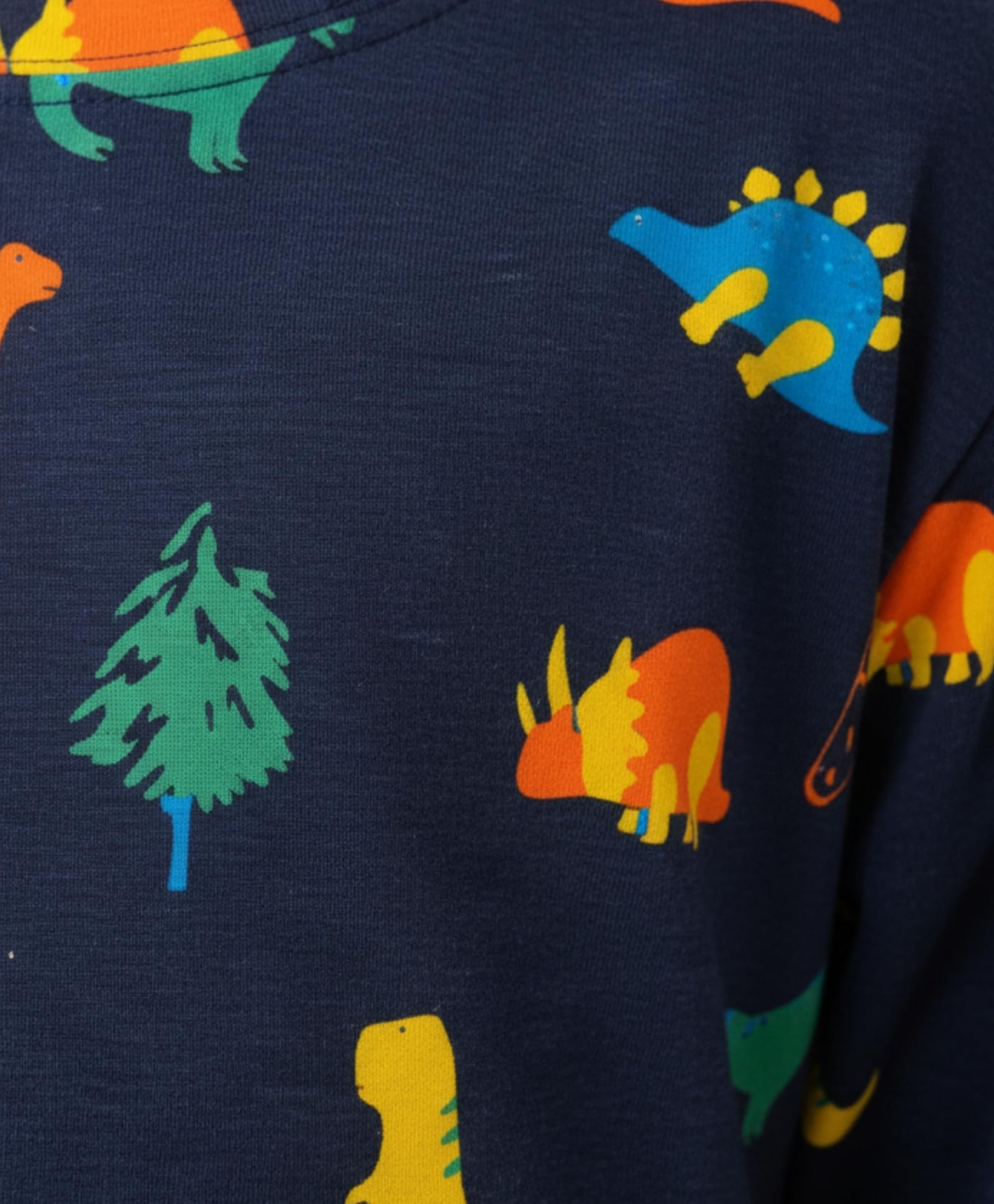 Anthrilo Pajama T-Shirt Set for Girls | Kids Night Suit for Girls | Nightwear | 100% Cotton Pyjama Set Dinosaur Fun Navy Print | Long Sleeve T-Shirt and Pajama | 6-12 Months 3