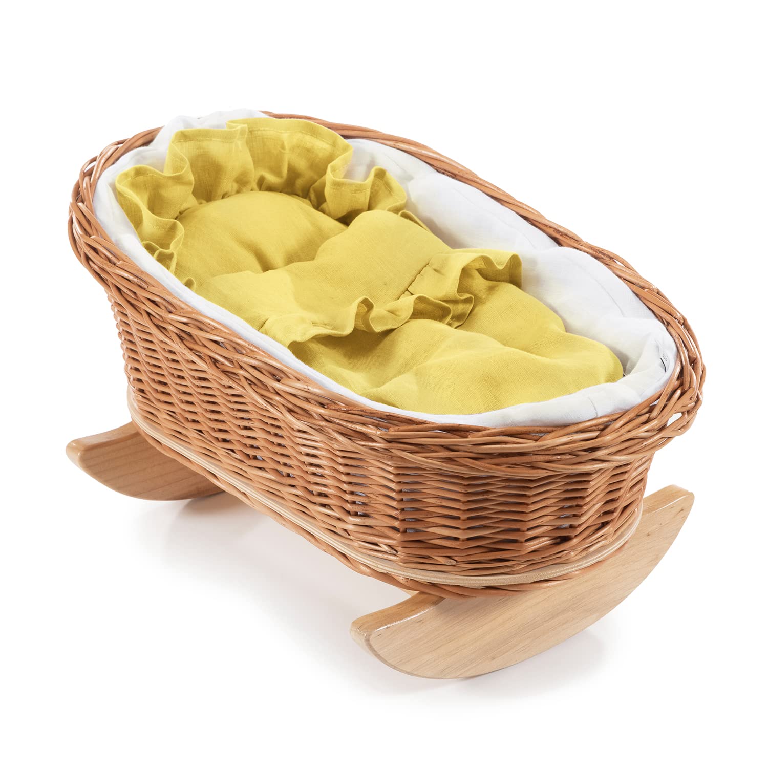 DESAYER SCHAUKELBETT MIT Leine BETTWÄSCHE, EINE SHAUKELWEIGE AUS WEIDE, SCHAUKELBETT MIT LEINEN Kissen UND Decke, NATÜRLICHE KINDERSPIELZEUG, EIN Geschenk
