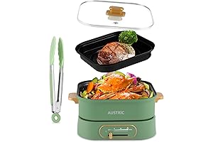 Electric Hot Pot Cooker with Grill Pan for Multifunctional Cooking