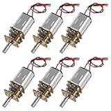 6Pcs DC 3V Mini N20 Gear Motor Mini Micro Metal Gear Motor Slow Speed for DIY RC Toys (3V,Without Terminal)