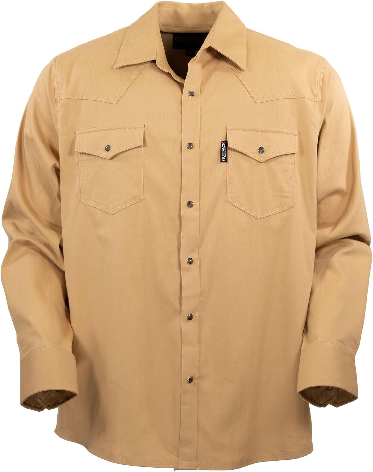 Outback Trading Men's Everett Snapped Cotton Long-Sleeve Casual Shirt with Chest Pockets