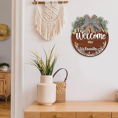 Miniatura 6 de 9 plantillas de bienvenida para pintar sobre madera, 12 pulgadas, redondas, grandes, reutilizables, letras de bienvenida, plantillas de arte de