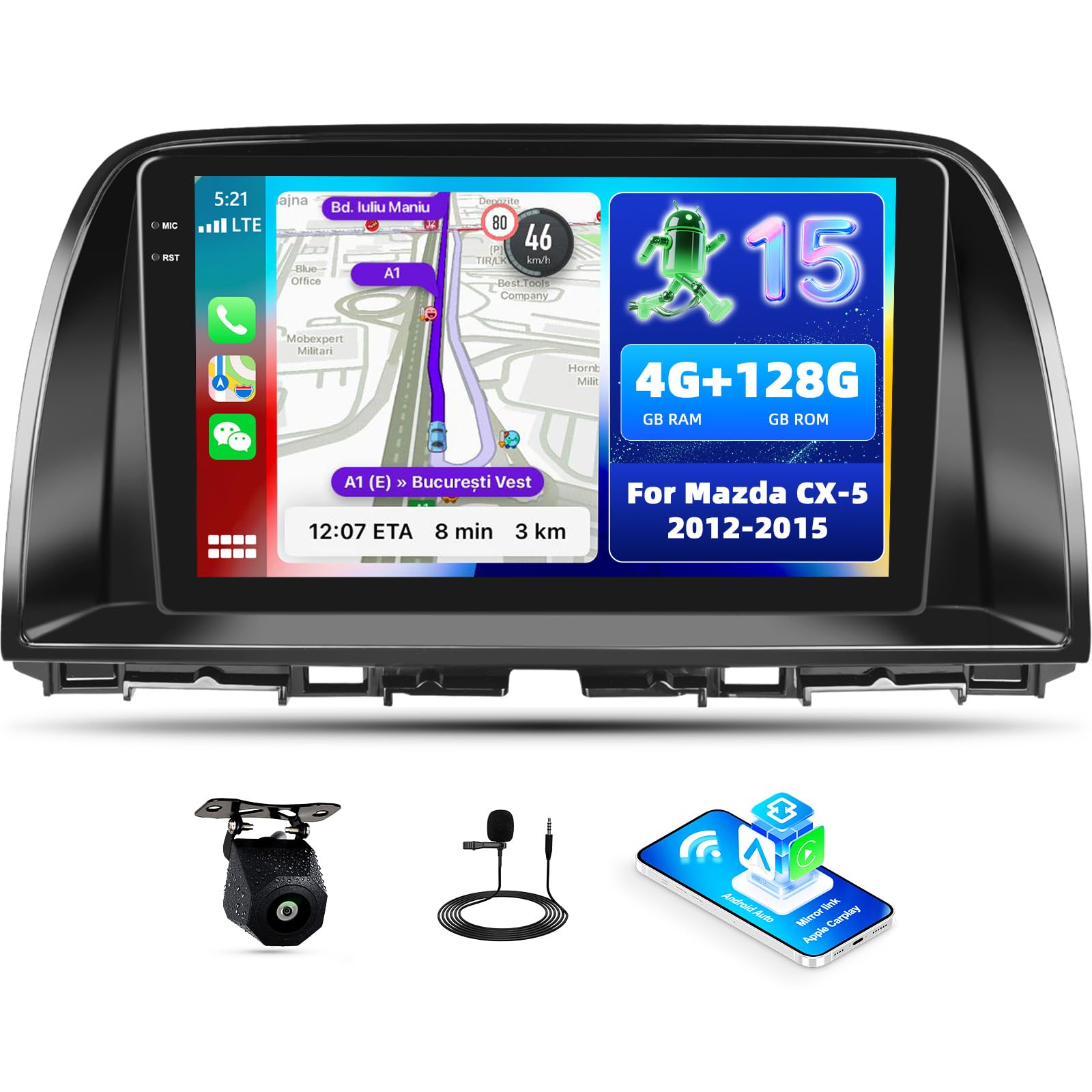 Amazon.com: [4G+128G] Car Radio for Mazda CX-5 2012-2015 with
