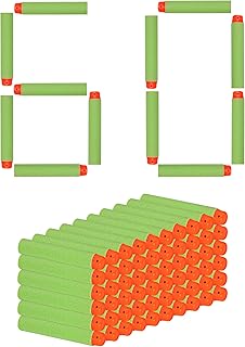 Topways Foam Darts Refill Bullet 60Pcs 7.2cm for Nerf Gun Bullets N-strike Elite Series Darts Blasters（Green）