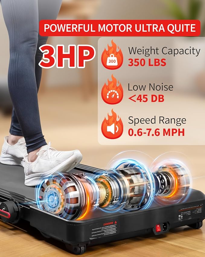 Caminadora Plegable con Barra de Soporte, 2.5 hp, Inclinación Manual, Negra miniatura 5