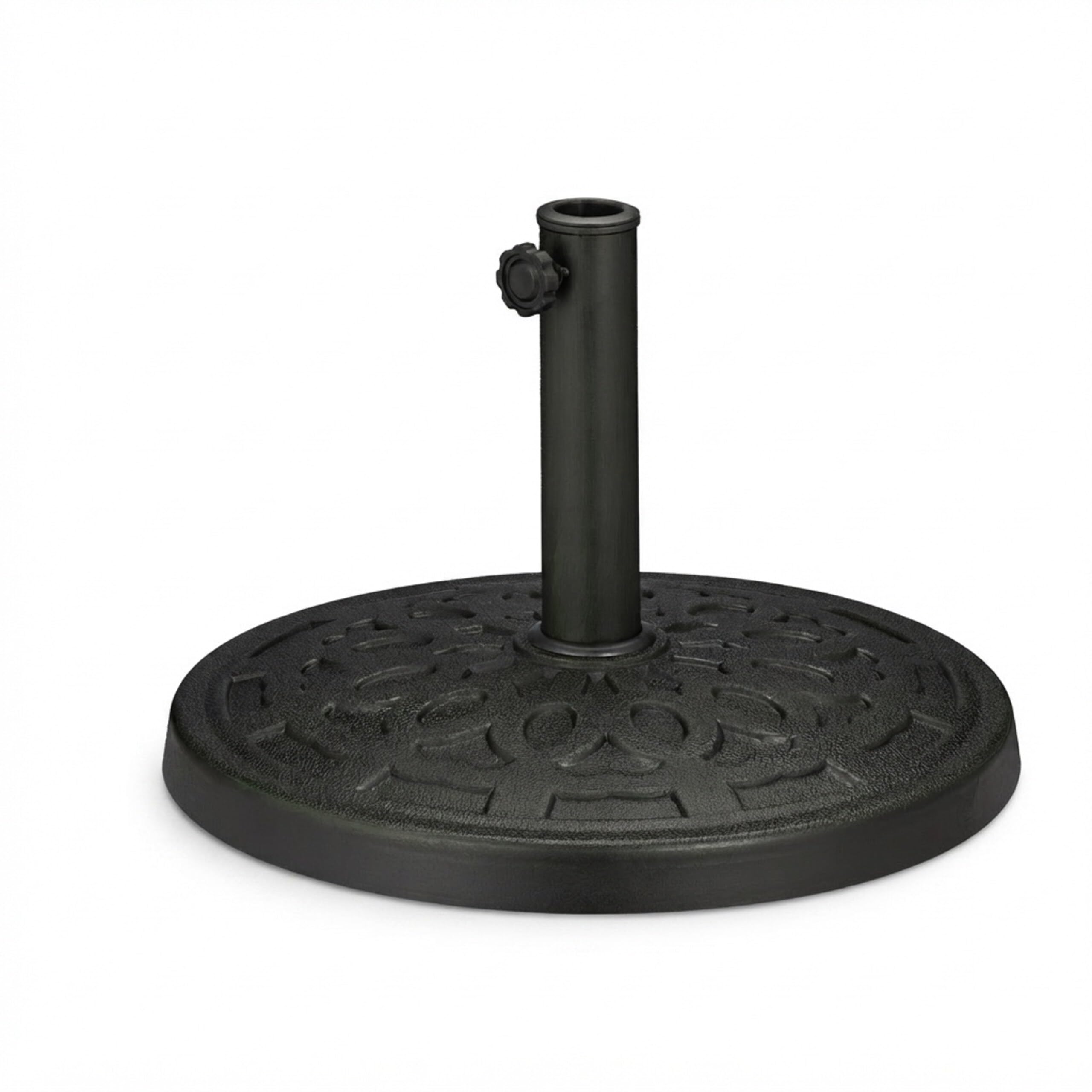 Relaxdays Base per Ombrellone, per Aste da 38-50 mm, Resistente alle Intemperie, Giardino e Balcone, Ø 50 cm, Verde Nero