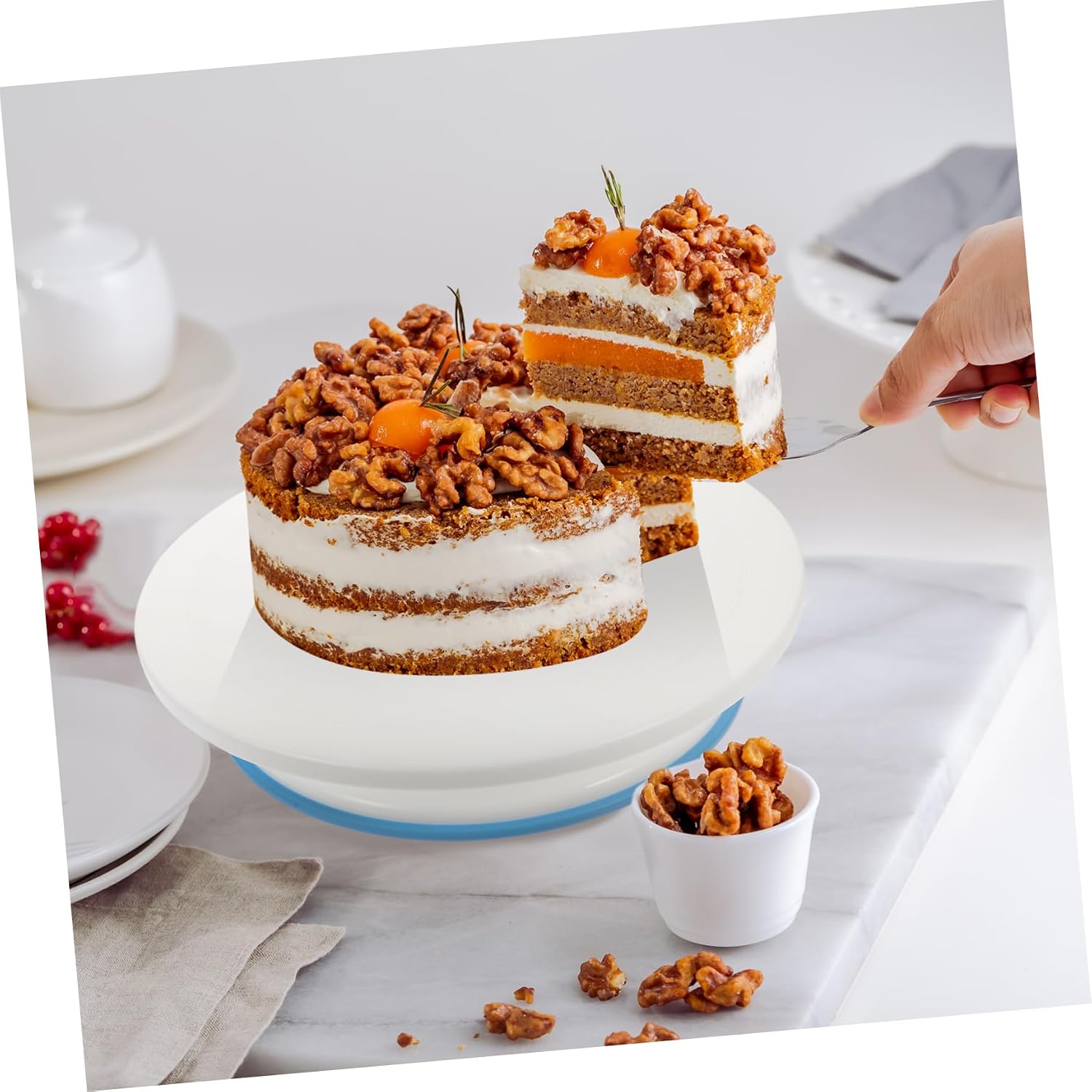 Zerodeko Household Cake Turntable - Base Flexible Dessert Decorating Tool for Creative Cake Designs for Home Bakers and Professionals Easy to Clean Sturdy Rotating Platform