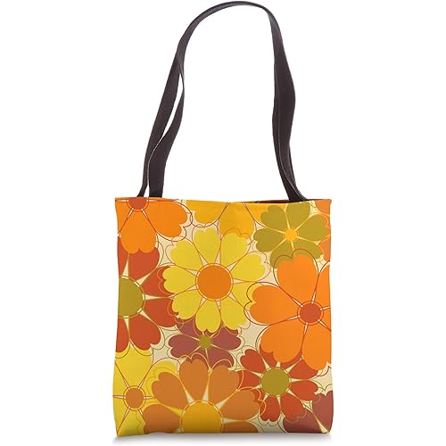 Mid Century Modern MCM 70's Flowers Tote Bag