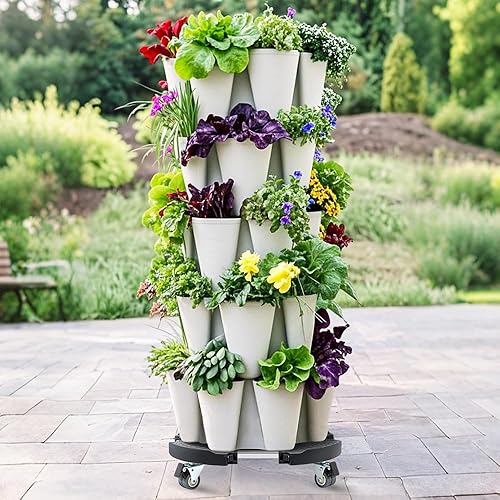 Miniatura 7 de W B D WEIBIDA Paquete de 2 organizadores para plantas con ruedas de alta resistencia de 440 libras de capacidad, soporte rodante para plantas