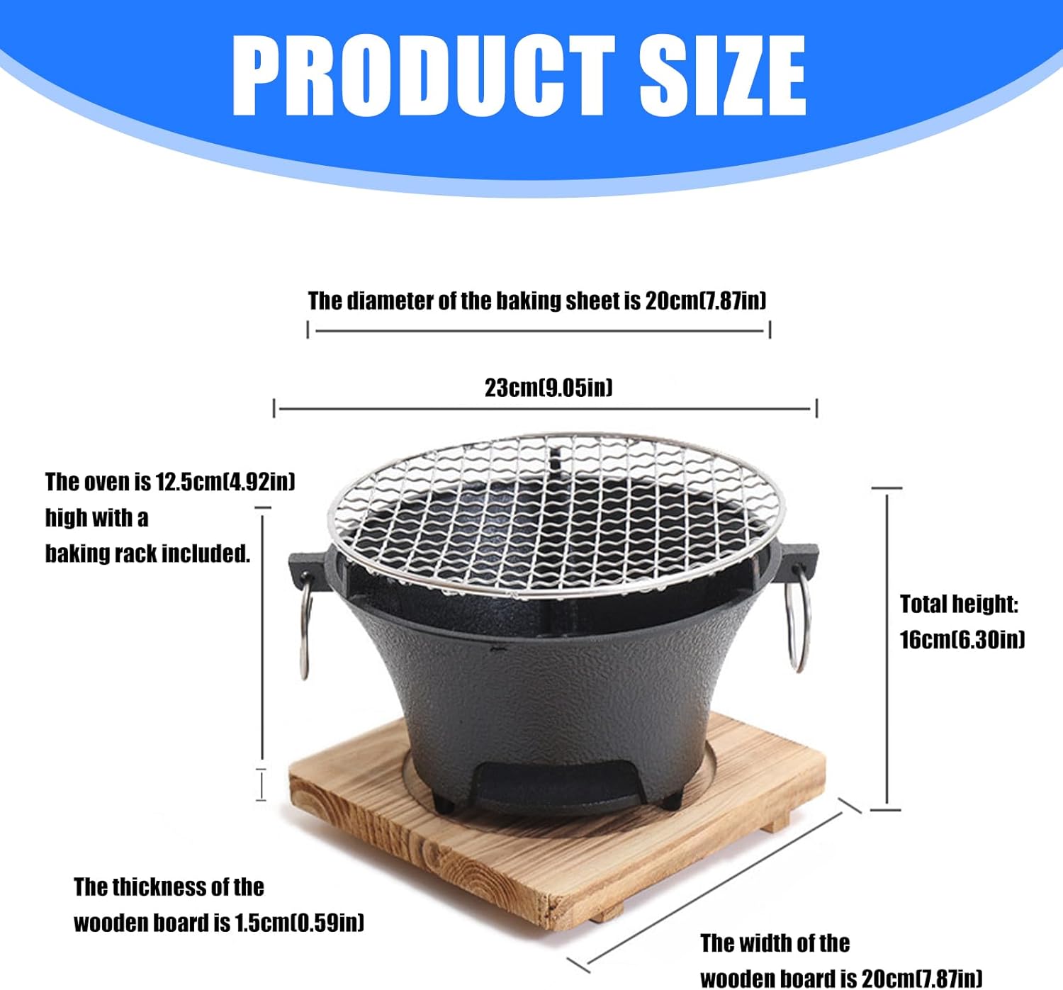 User Friendly Worktop Barbecue Japanese Plan Detachable Grate Wrought Iron for Simple Maintenance Compact and Permanent Permanent