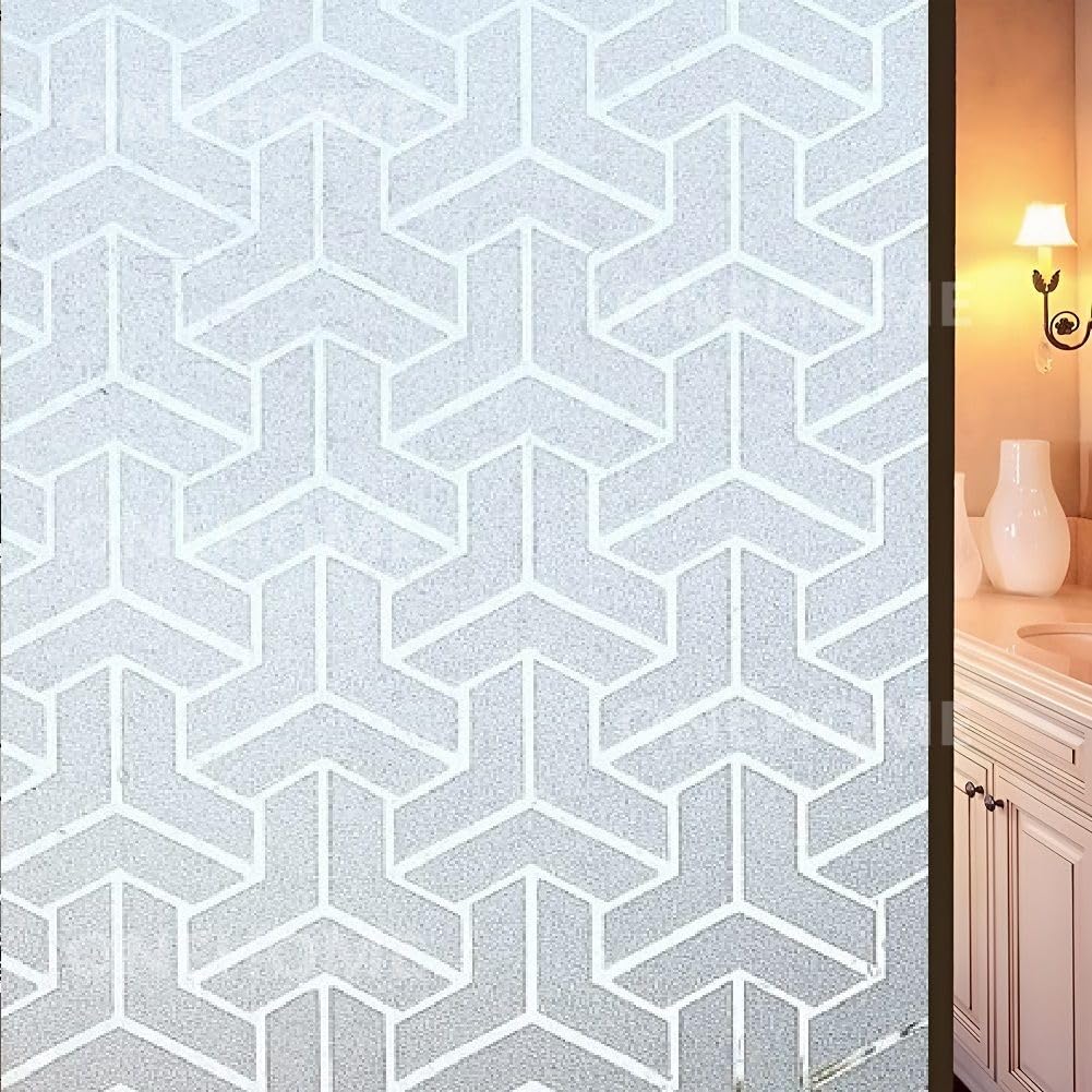 ONEHOME Premium Vinyl Stained Frosted Window Glass Sticker (16x480 Inch) - Self-Adhesive Film Tint Wallpaper Opaque Sheet for Glass Privacy Cover Window, Door, Office, Home.| Anti-UV. Arrow Design