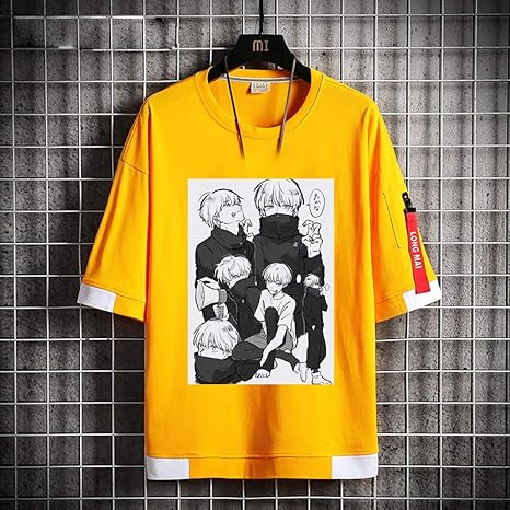 Amazon 呪術廻戦 Tシャツ 学生 大人 キッズ かわいい プリント 狗巻 棘 いぬまき とげ 柔らかい 服 アニメ 半袖 誕生日 プレゼント イベント 衣装 男女兼用 4 L アニメ 萌えグッズ 通販