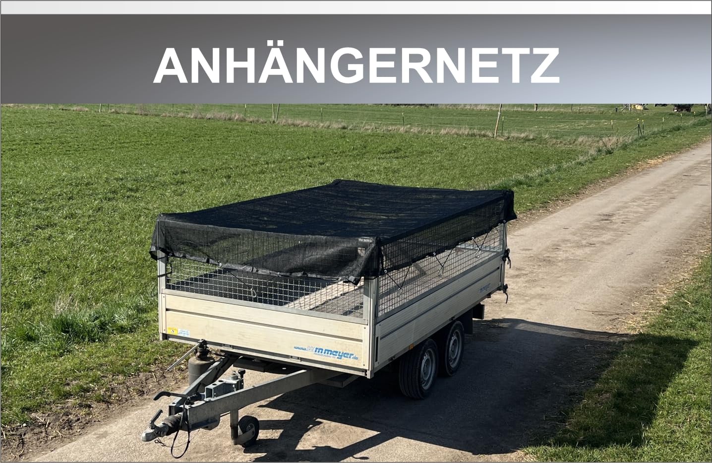 Robustes feinmaschiges Anhängernetz zur Ladungssicherung 2,5 x 4,5 m, Netz für Anhänger, PKW, Containernetz, schwarz, weitere Größen vorhanden