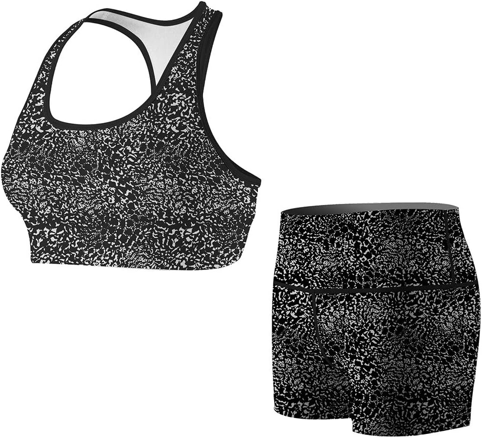 Custom Workout Sets for Women Sublimated Sports Bra Yoga Shorts 2 Piece Tracksuit