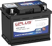 UPLUS Group 47 AGM Car Battery 12V 60Ah 660CCA H5 L2 - Maintenance Free Start-Stop AGM Battery AGM-L60-UP