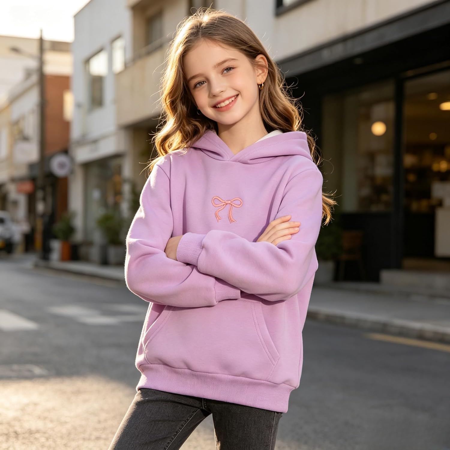 Girls Oversized Hoodies Fleece Pullover Sweatshirts Teen Fashion Casual Outfits Fall Winter Clothes Size 7-14Y