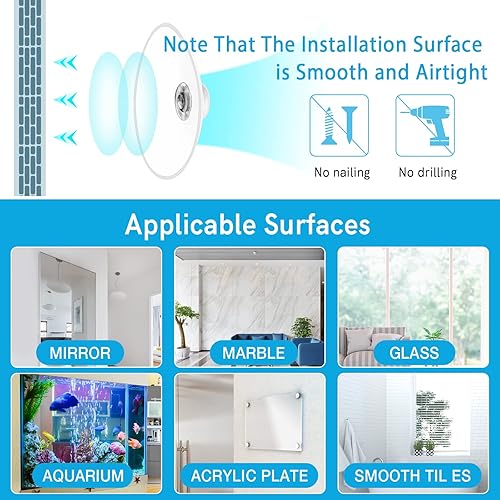 Miniatura 9 de Paquete de 2 estantes acrílicos para plantas de ventana con ventosas y soportes de soporte, extensor de alféizar de ventana rectangular para macetas