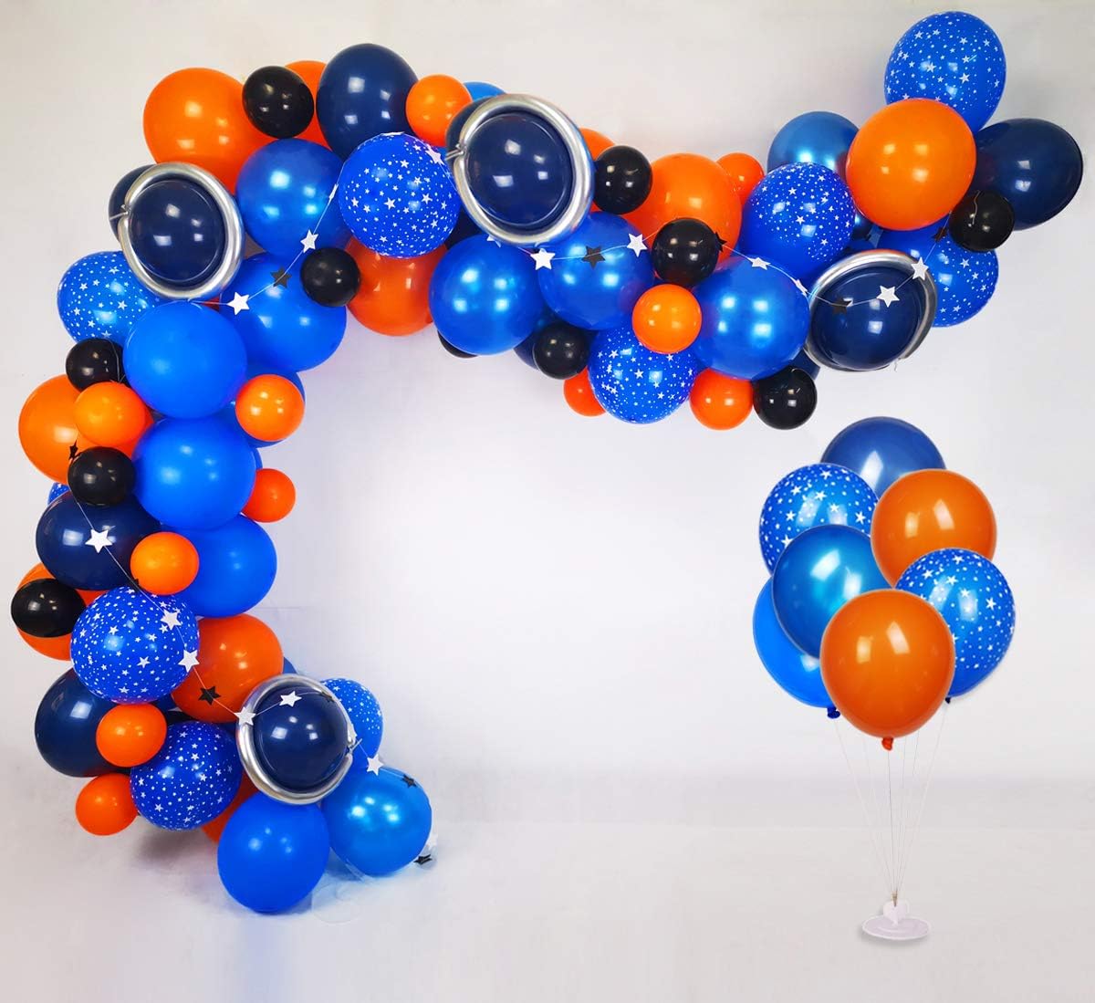 Space Balloon Garland Kit, 80pcs balloons metallic silver magic balloons star banner strip for space party decorations alien decorations space birthday party supplies galaxy party supplies baby shower