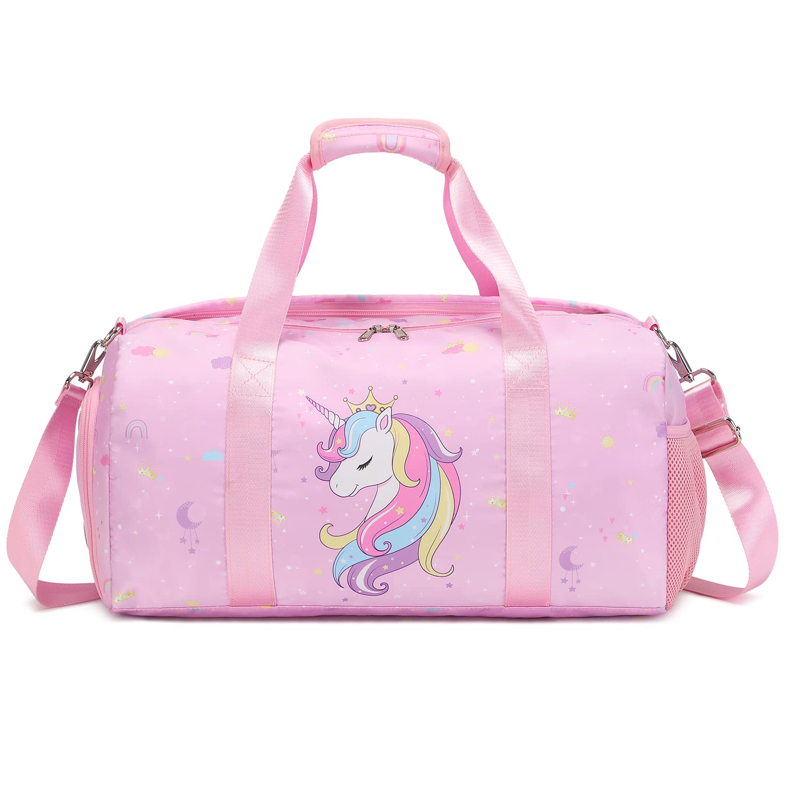 Sports Duffel for Girls Dance Bag Teens Duffle Bag Girls Weekender Bag Teen Gym Bag Travel Ballet Bag with Shoe Compartments