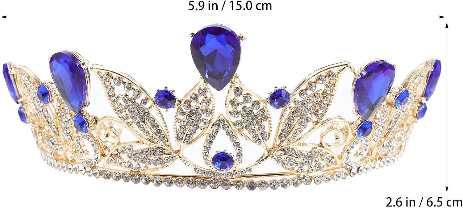 Toyvian Retro Style Baroque Rhinestone Alloy Crown for Bridal Hairstyle