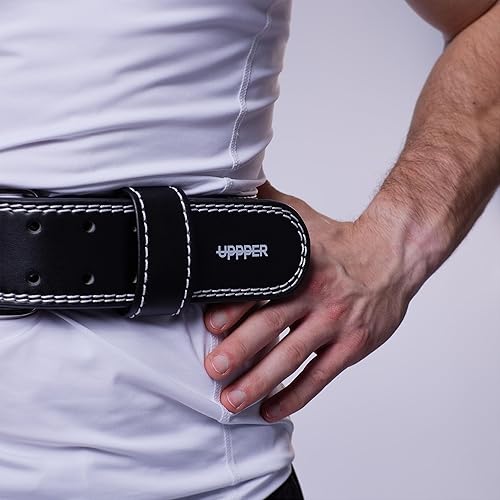 Miniatura 7 de UPPPER Cinturón de levantamiento de pesas - Cinturón de elevación cónico de doble punta de 4 a 2.5 pulgadas para hombres y mujeres - Soporte de
