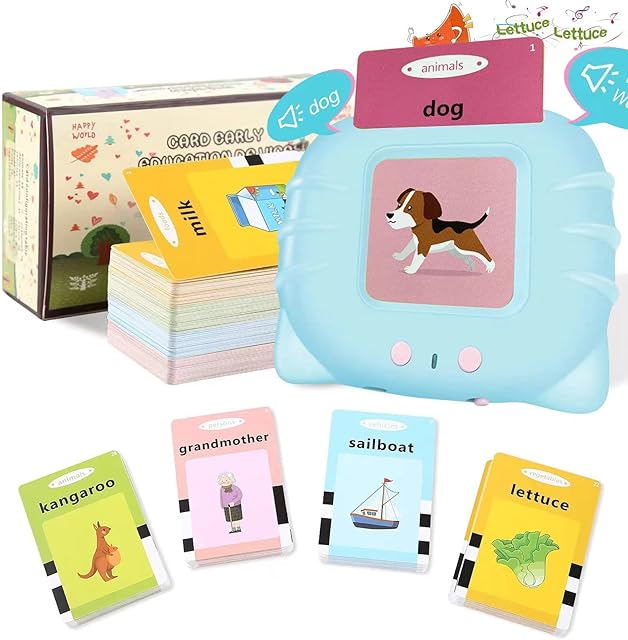 Learning Toys for 1 2 3 Year Olds, Educational Toys for Toddlers, Montessori Toys for 1 + Year Old, Card Early Educational Device, 224 Sight Words Talking Flash Cards