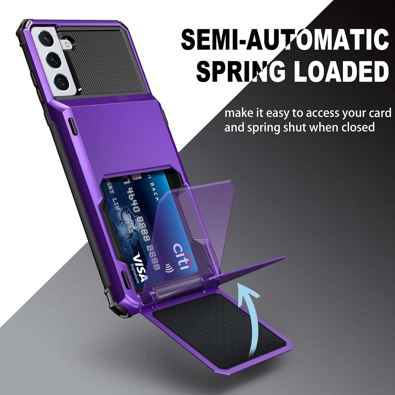 ELOVEN for Samsung Galaxy S21 Plus 5G Case Wallet Galaxy S21 Plus Case with Card Holder Hidden Credit ID Card Slot Shock Absorption Rugged Bumper Hard PC Case for Galaxy S21 Plus 5G 6.7 inch Purple
