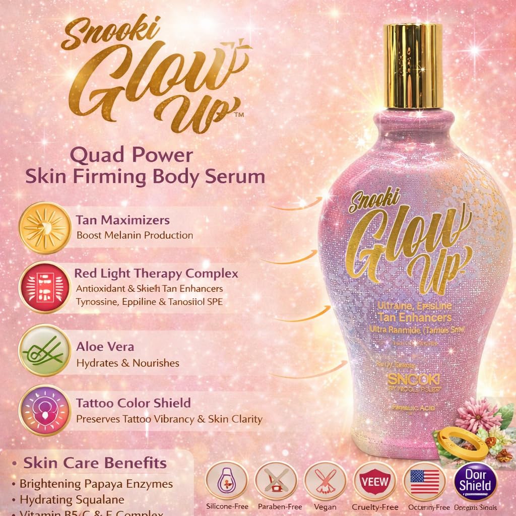 Snooki Glow Up Quad Power Skin Firming UV Intensifying Serum & Red Light Complex 12oz