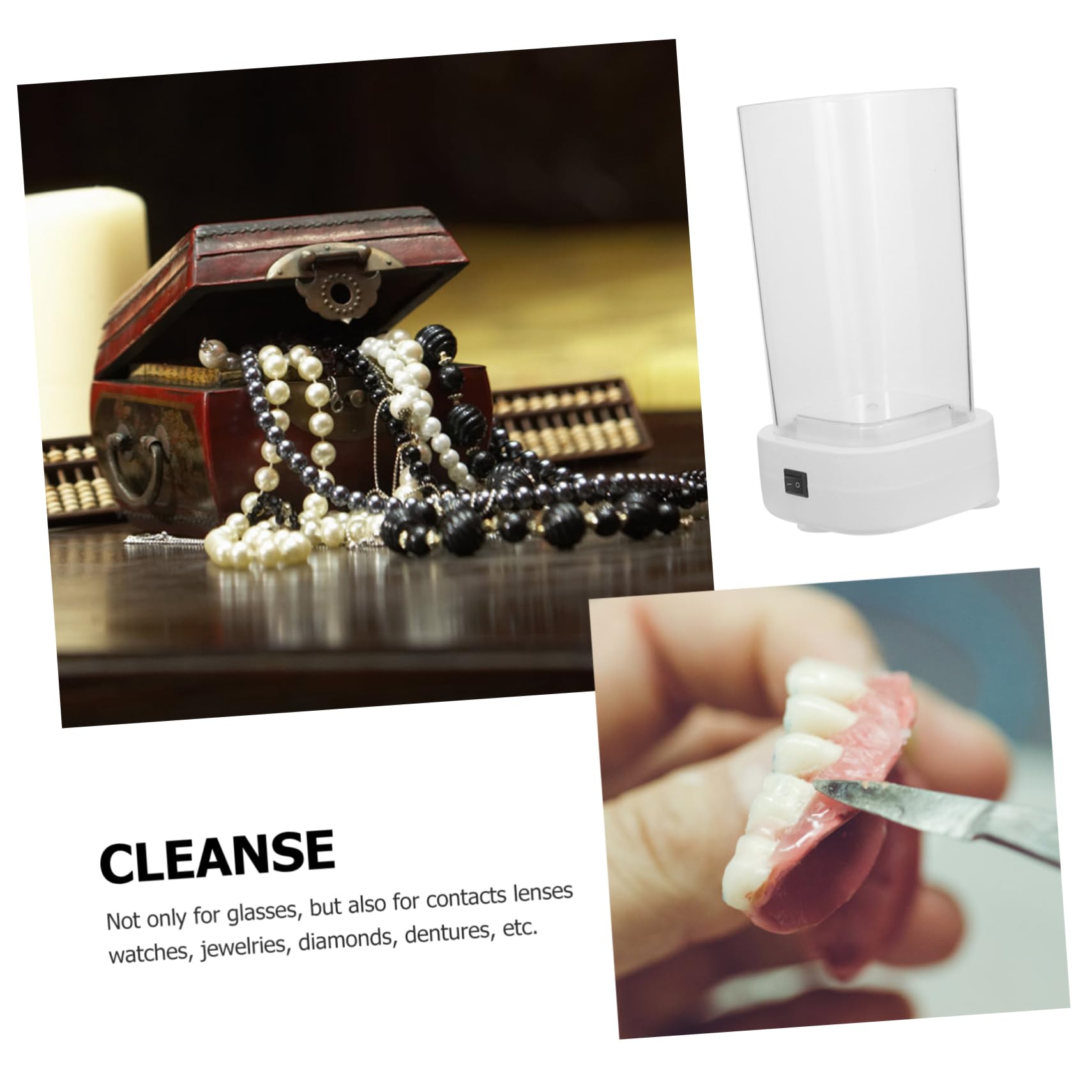 VALICLUD 5 Pièces Machine à Laver Les Verres Pour Lunettes Laveuse De Bijoux Nettoyeur Ultrasonique Nettoyage Uv Vide Claitement Des Lentilles Pour Les Lunettes Plastique