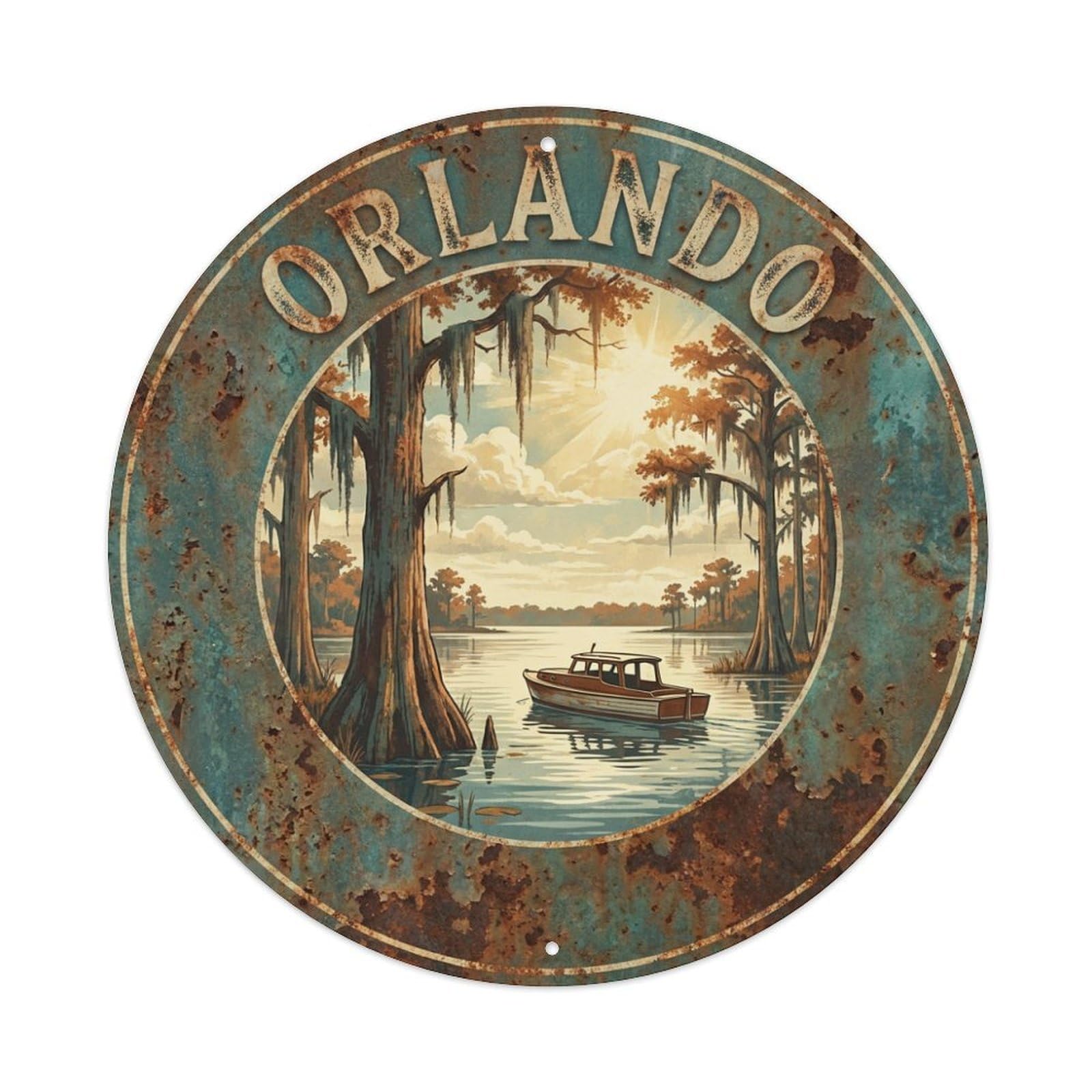 Tgrcjimh Style Metal Tin Sign Usa Retro Travel Orlando