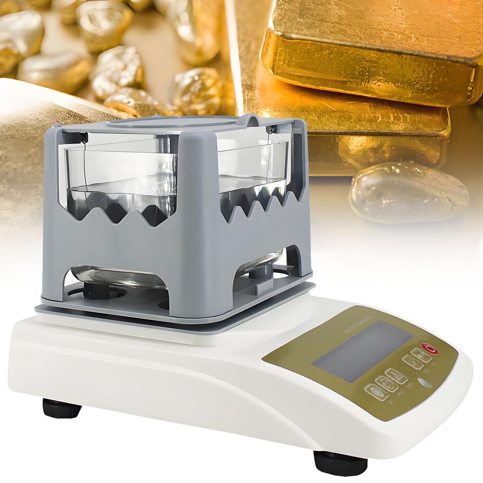 Goldprüfer, Goldprüfgerät, Goldreinheits-Analysegerät, Gold-K-Wert-Tester, Gold- Und Silberprüfer Mit Einer Genauigkeit Von 0.001g/Cm³, Edelmetallanalysator Mit LCD-Anzeige 300K