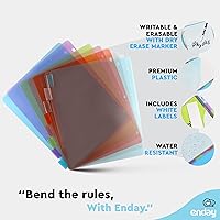 Vista 7 de 8 separadores para carpetas de 3 anillas, separadores de carpetas de índice estándar, separadores de plástico multicolor con pestañas insertables