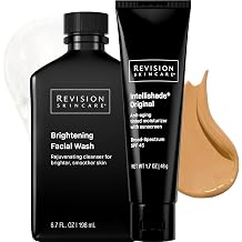 Revision Skincare Intellishade Original SPF 45 1.7oz + Brightening Facial Wash 6.7oz Bundle, Anti-Aging Tinted Moisturizer with Sunscreen and Daily Exfoliating Cleanser for Radiant, Healthy Skin