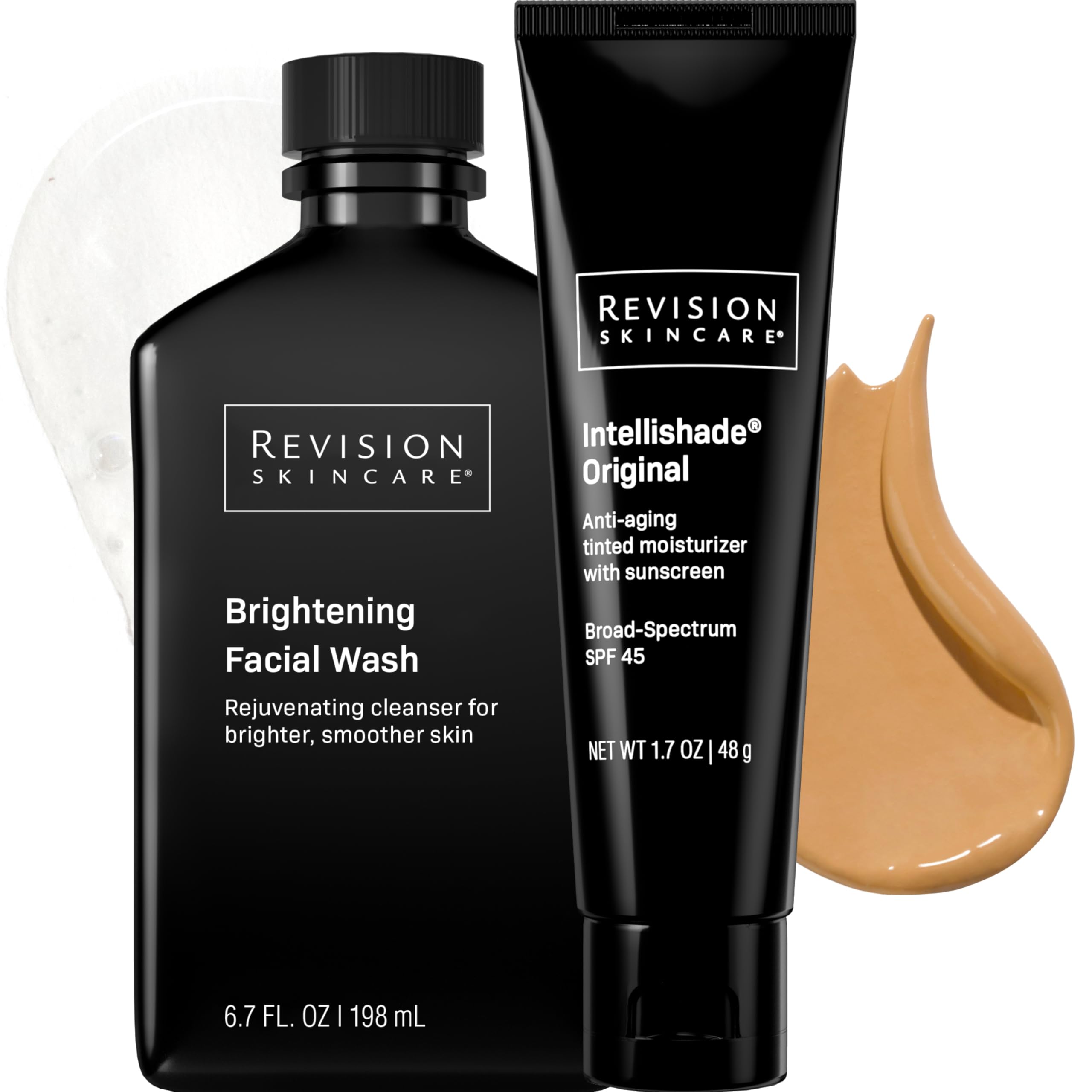 Revision Skincare Intellishade Original SPF 45 1 7oz Brightening Facial Wash 6 7oz Bundle Anti-Aging Tinted Moisturizer with