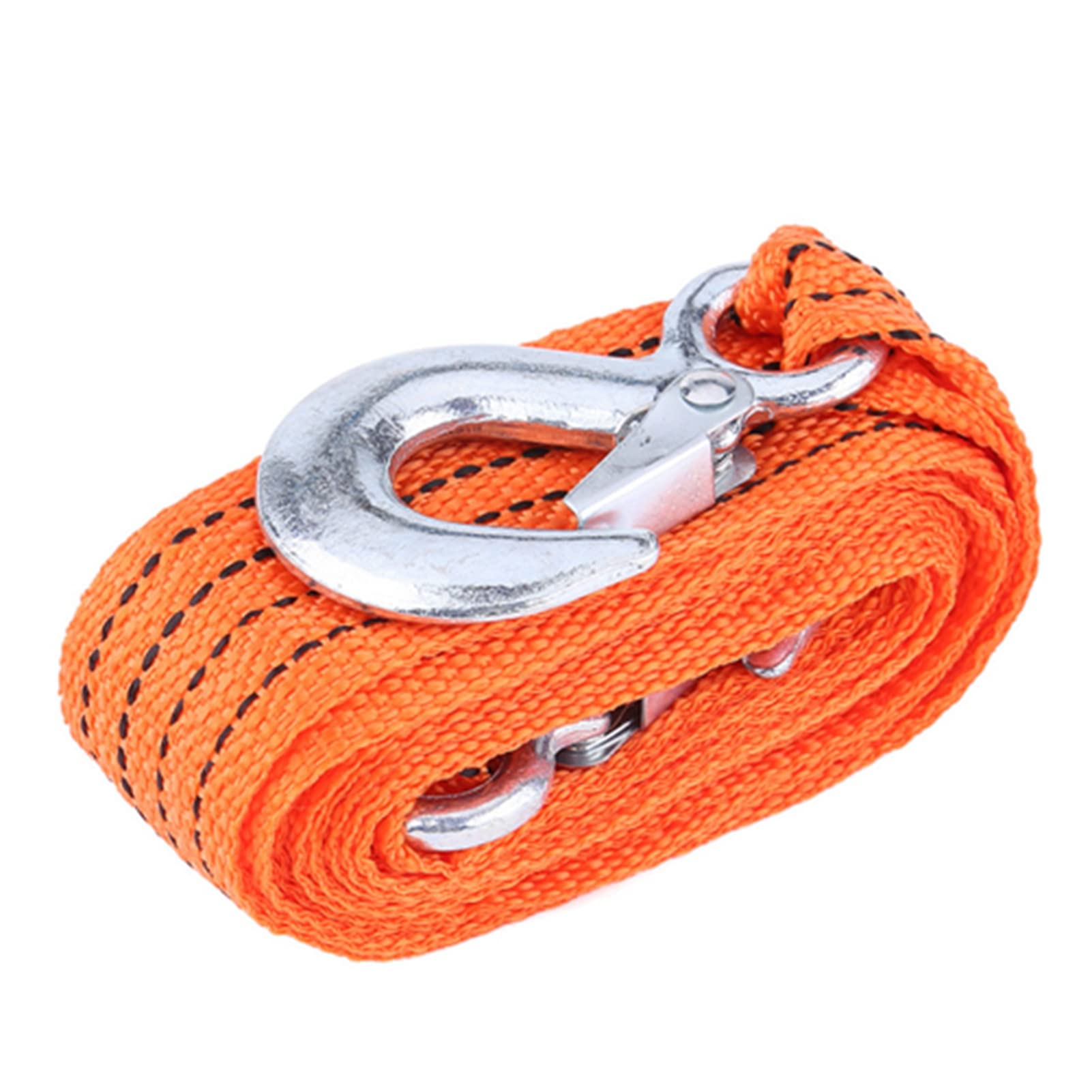 Cavo Di Traino Auto 4 Metri – Portata 3 Tonnellate, Cinghia In Nylon Con Ganci Di Sicurezza, Emergenza Per Auto SUV ATV, Arancione - 2