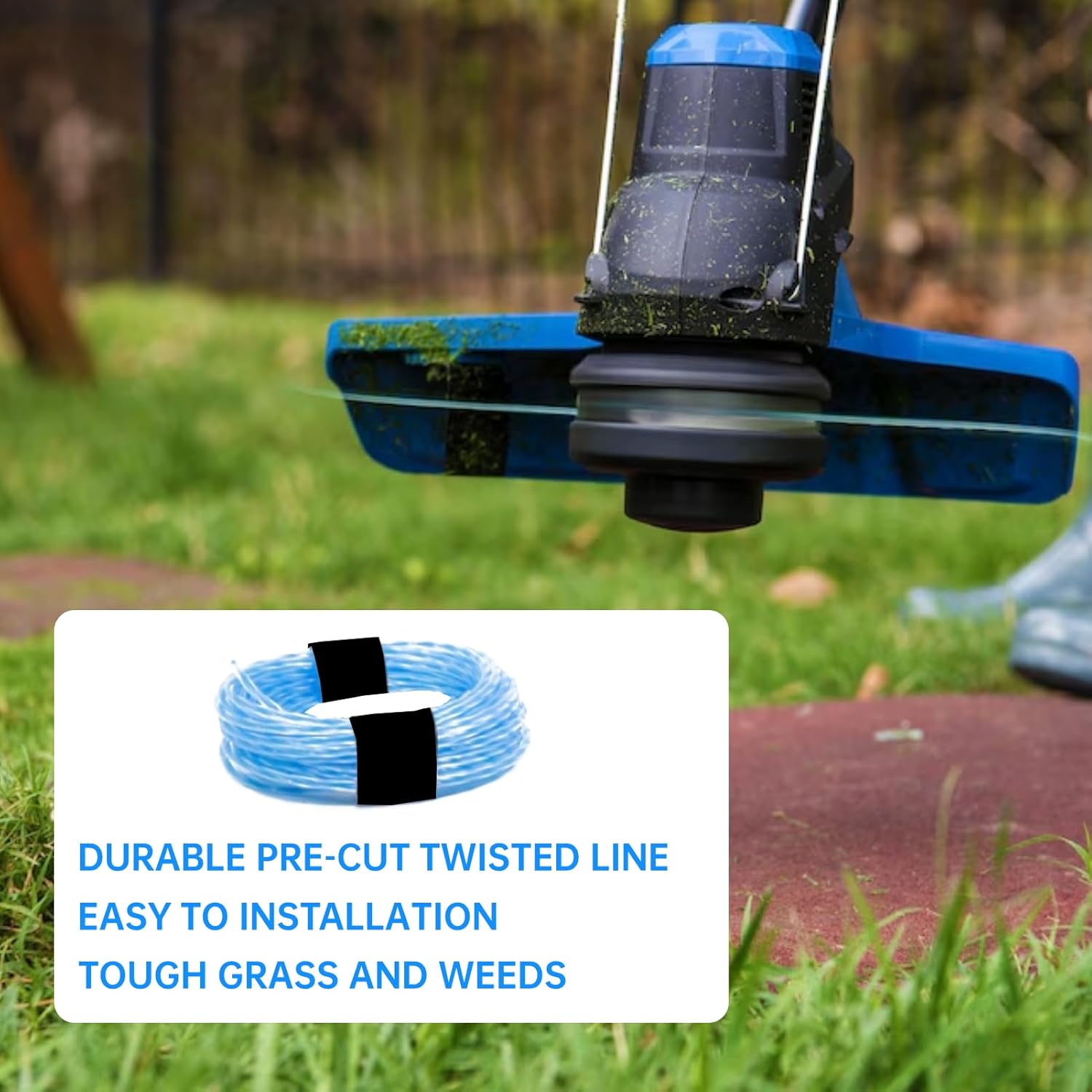 KSLA 59540-03 Pre-Cut Twisted Line 0.095" 208Ft Compatible with Kobalt 80V 1160325 1130001 820915 623439 String Trimmers Weed Eater,KAL 595-06 Replacement Line for Kobalt Weed Eater(12-Pack)