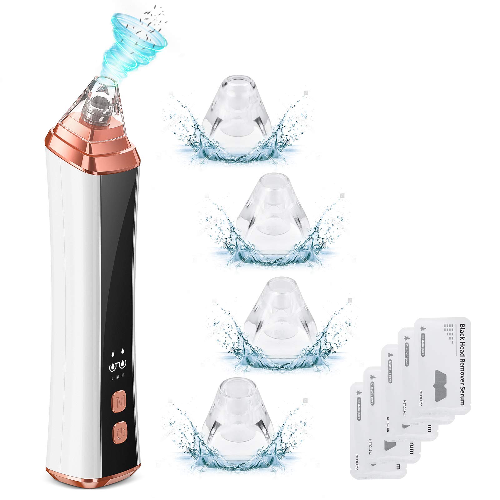 Amazon.com: Blackhead Remover Pore Vacuum - Electric Blackhead Vacuum  Cleaner Rechargeable Strong Suction with LCD Screen Face Vacuum Comedone Zit  Pimple Extractor Sucker Tool for Blackhead Whitehead Acne Removal :  Everything Else