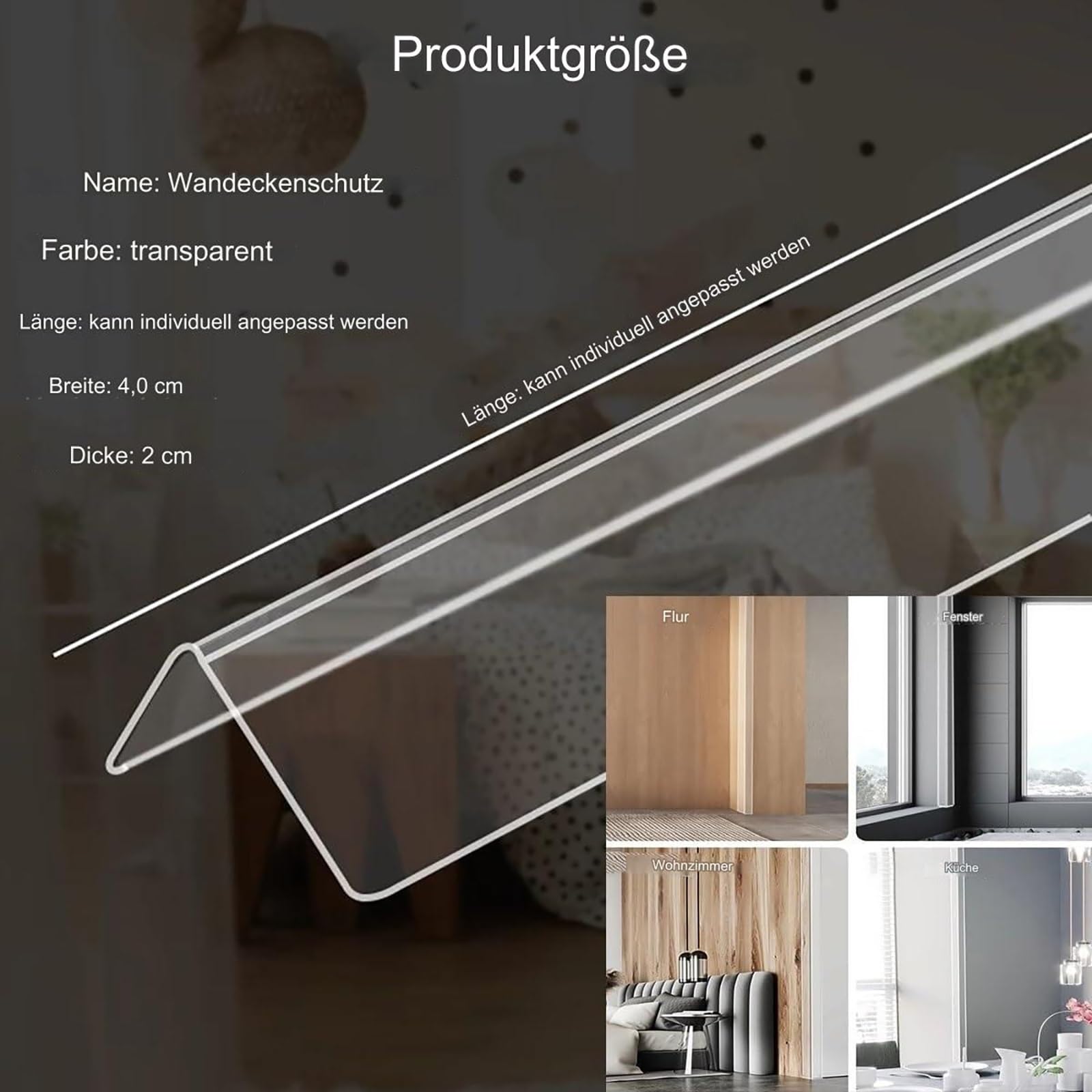 Perfil Angular 3 Piezas, Protectores De Esquinas Transparentes Autoadhesivos Para Muebles, Protección De Bordes Fácil Instalación, Protectores De Ángulos Para Pared, Seguridad Infantil(100cm/3