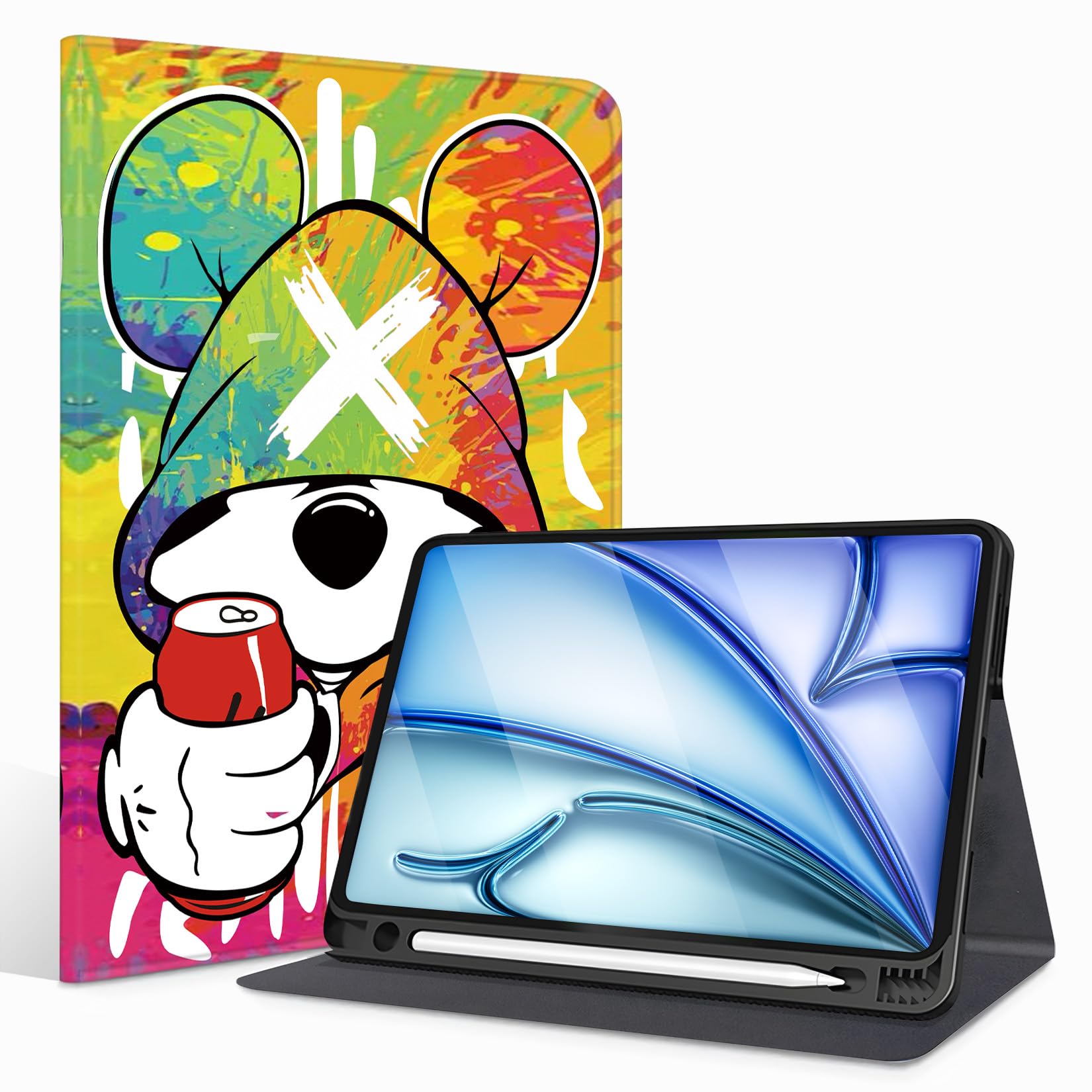 iPad mini7 ケース (A17 Pro、2024) iPad mini 第7/6世代 ケース 8.3インチ ペン収納 軽量 薄型 Pencil Pro/USB-C完全対応 オートスリープ/ウェイク機能対応 かわいい 人気オシャレ キャラクターシェル iPad mini7 ケース