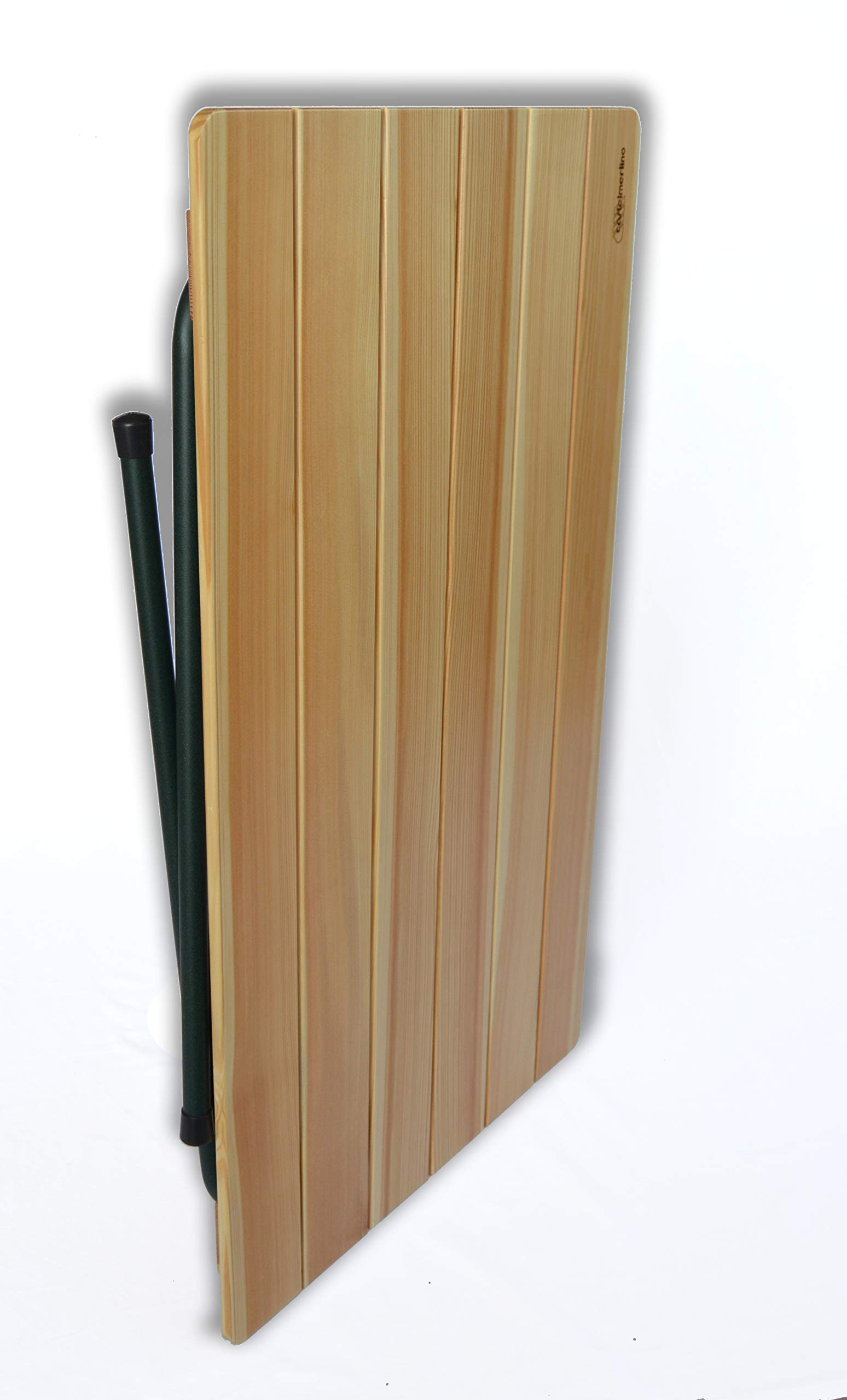 Castelmerlino 028 Table Pliante, Lanice, Noir et Naturel, 99 cm