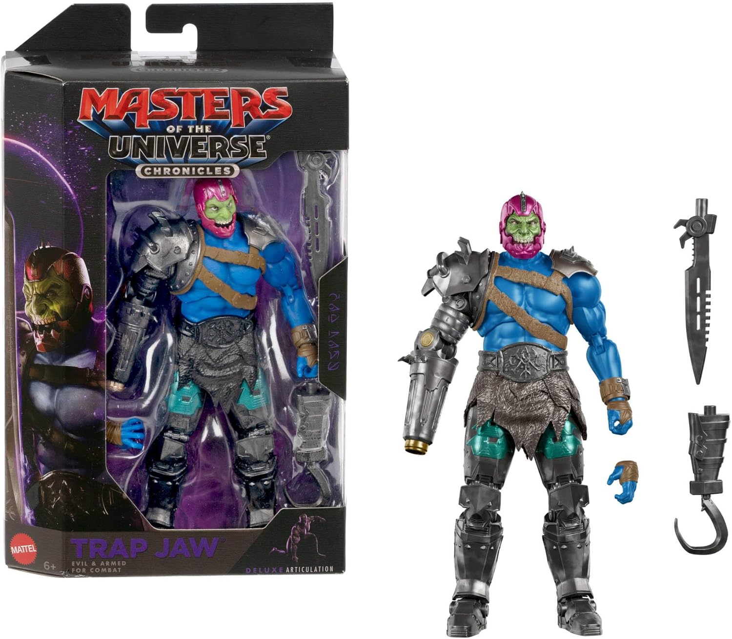 Masters of the Universe Chronicles - Trap Jaw, action figure in scala 1:12 del cattivo dal film del 2026, con gancio al braccio e design accurato