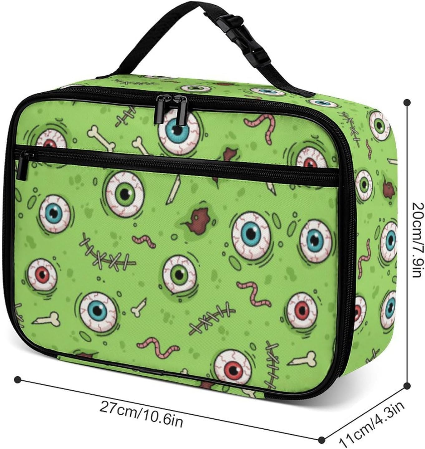 Zombie Reusable Lunch Box Insulated Lunch Bag Cooler Bag Lunchbox Meal Food Container Tote Bag for Women Kids Girls Boy School Camping Hiking Picnic Beach Travel
