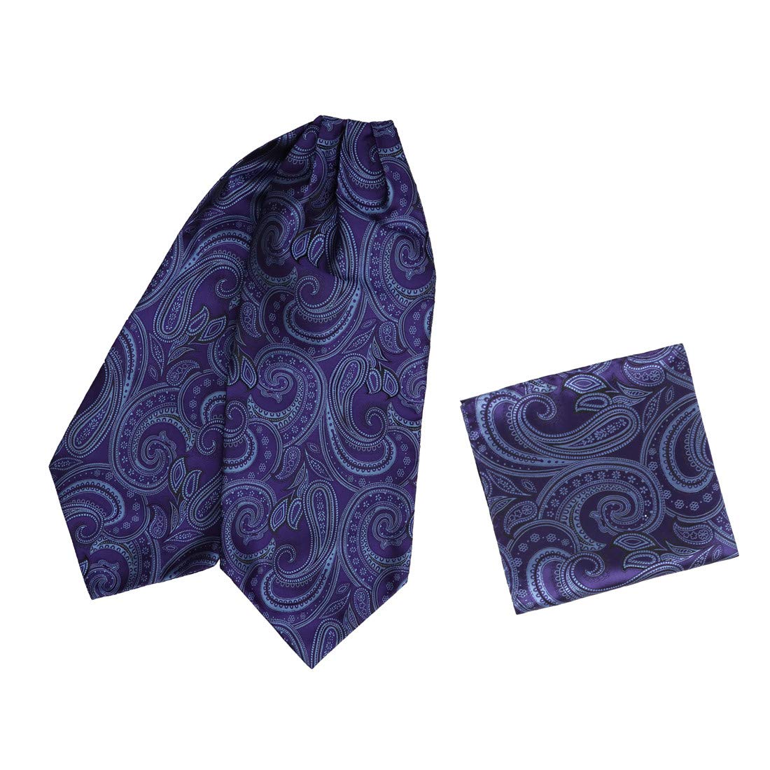 Epoint Men's Fashion Classic Paisley Cravat Silk Ascot Tie Hanky Set, With Box Set