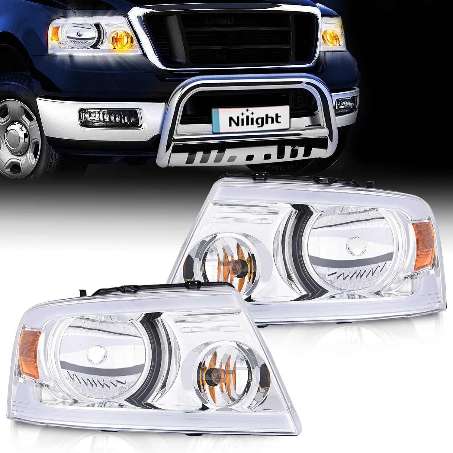 Feu Arrière LED Fumé Pour Ford F-150 2004-2008 - Troisième Feu Stop Et Cargo - Chrome Et Fumé - Garantie 1 An