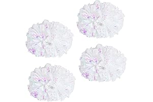 4Pcs White Cheerleader Pom Poms