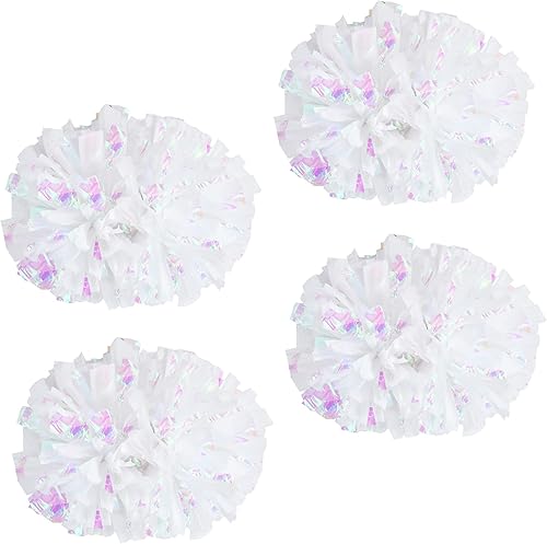 Miniatura 7 de Supkiir 4 pompones de animadora para disfraz de animadora para mujer, 2 pares de pompones de animadora para niños y niñas, juegos deportivos