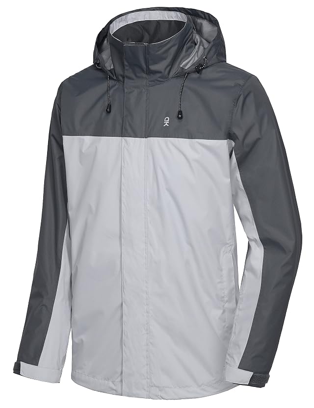 Little Donkey Andy Mens Waterproof Rain Jacket Outdoor Lightweight Rain Shell Coat for Hiking Golf Travel
